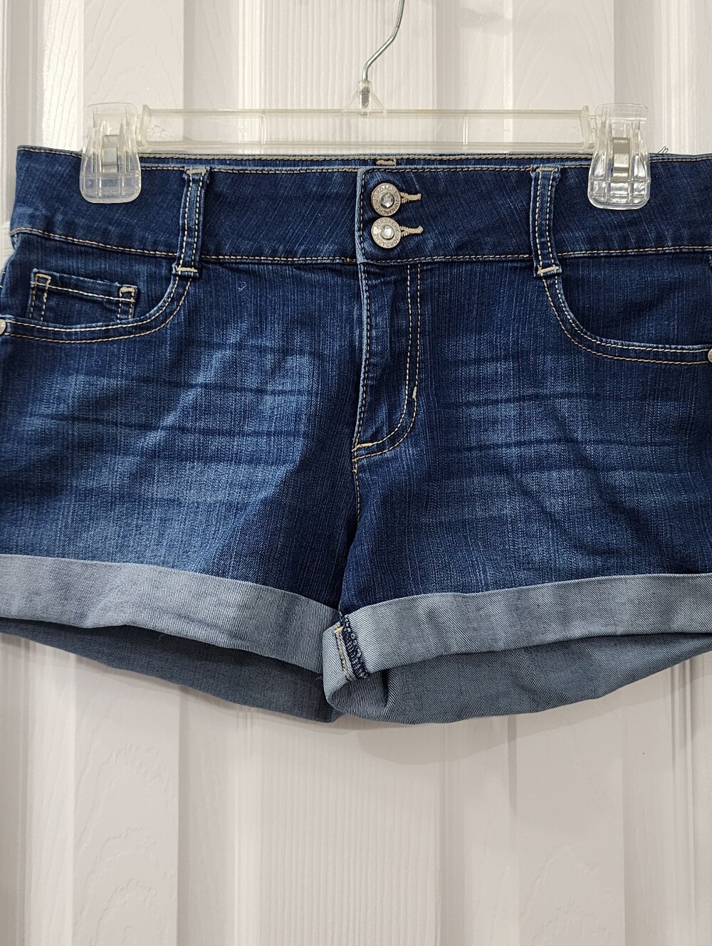 Girls Jordache Dark Blue Rolled Hem Denim Shorts Size:16
